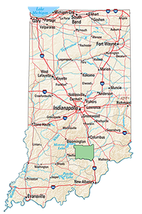 State of Indiana map